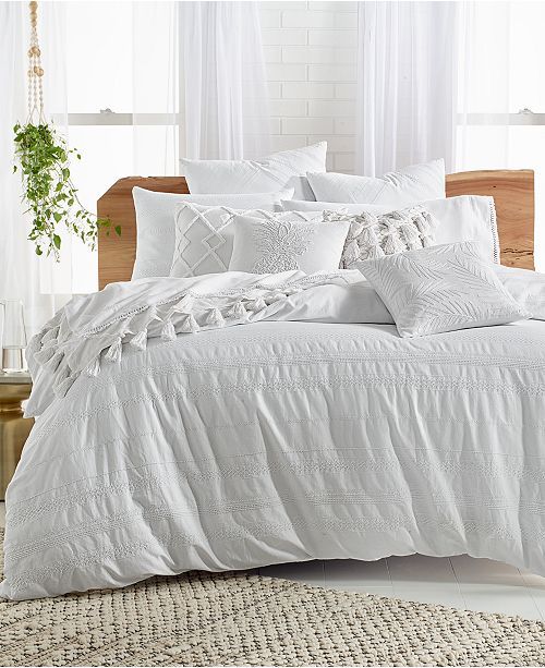 Stripe Embroidered 3-Pc. King Comforter Set, Created for Macy's | Macys (US)