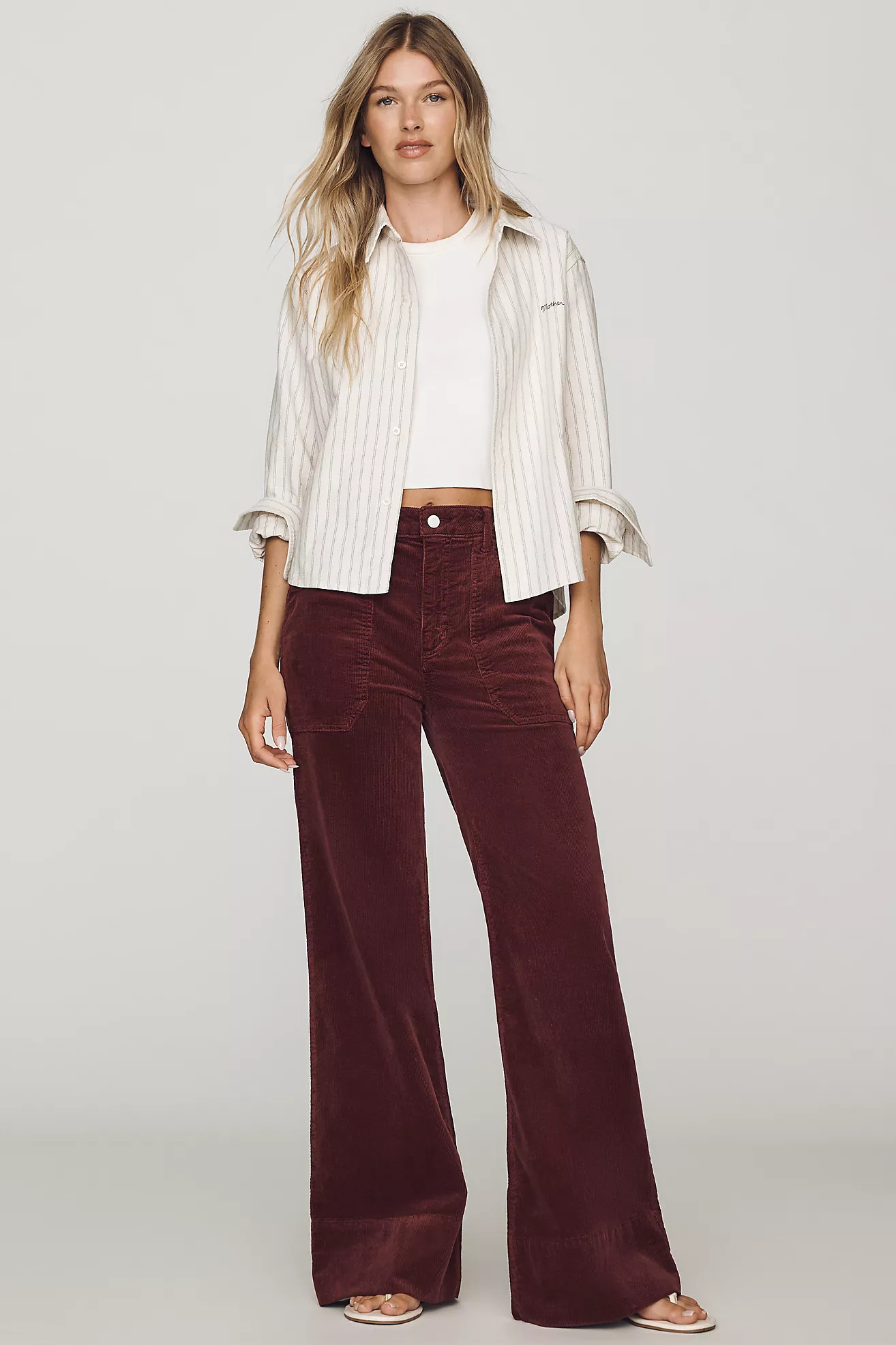 Rylan Corduroy High-Rise Flare Jeans | Anthropologie (US)