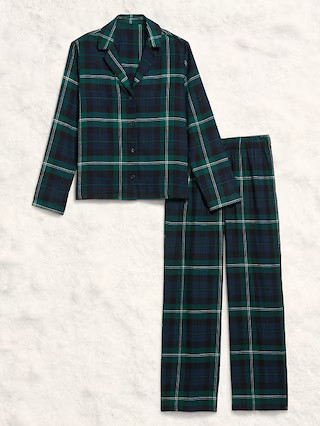 Plaid Flannel Pajama Pant Set for Women | Old Navy (US)