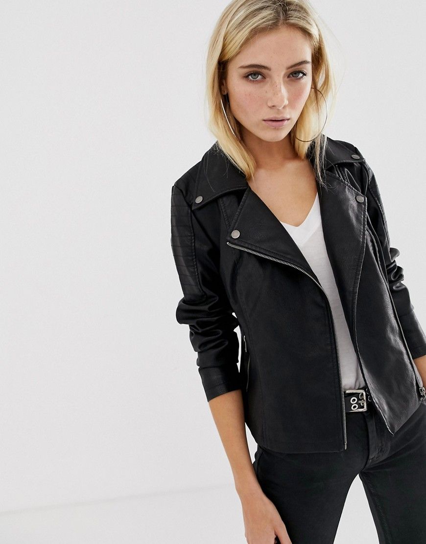Noisy May Leather Look Jacket - Black | ASOS US