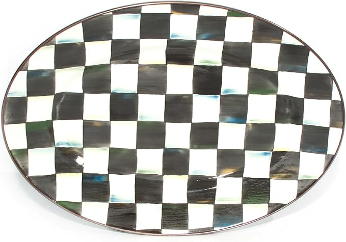 MACKENZIE-CHILDS Enamel Oval Platter, Serving Plate for Entertaining, Small, Black-and-White Cour... | Amazon (US)