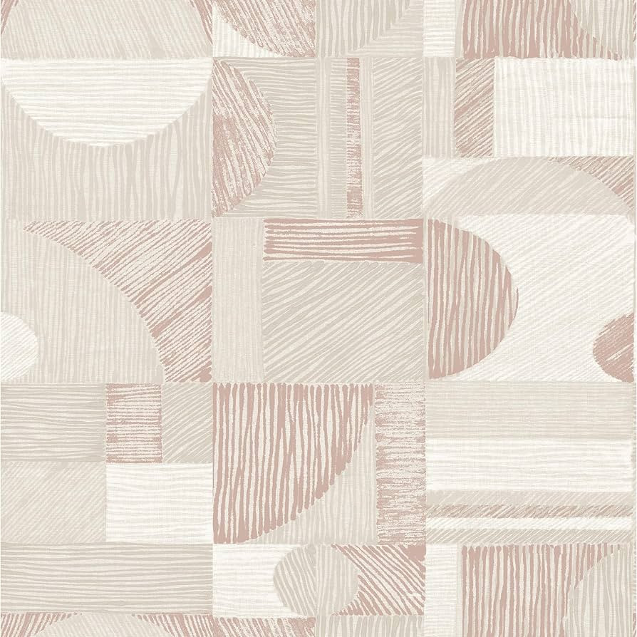 NuWallpaper Rose Gold Margo Geometric Peel & Stick Wallpaper | Amazon (US)