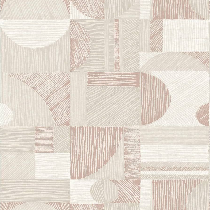 NuWallpaper Rose Gold Margo Geometric Peel & Stick Wallpaper | Amazon (US)