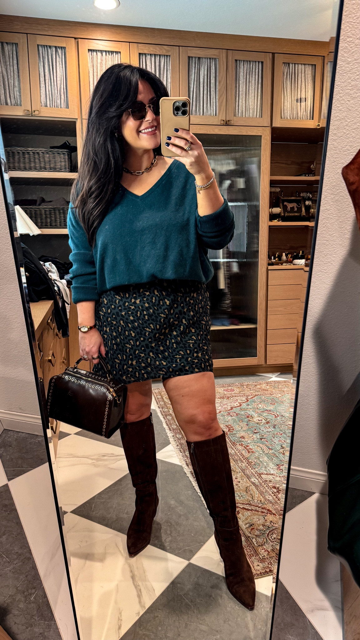 Midsize brunch outfit 
Wearing a xl in the sweater and skirt 
Wide calf boots 


#LTKSeasonal #LTKMidsize #LTKStyleTip