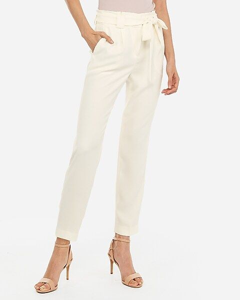 high waisted paperbag ankle pant | Express
