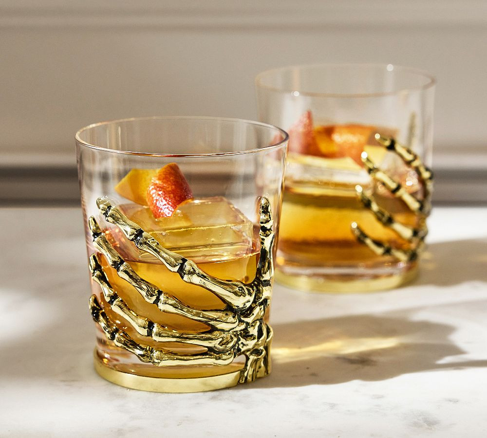 Skeleton Double Old Fashioned Glasses | Pottery Barn (US)