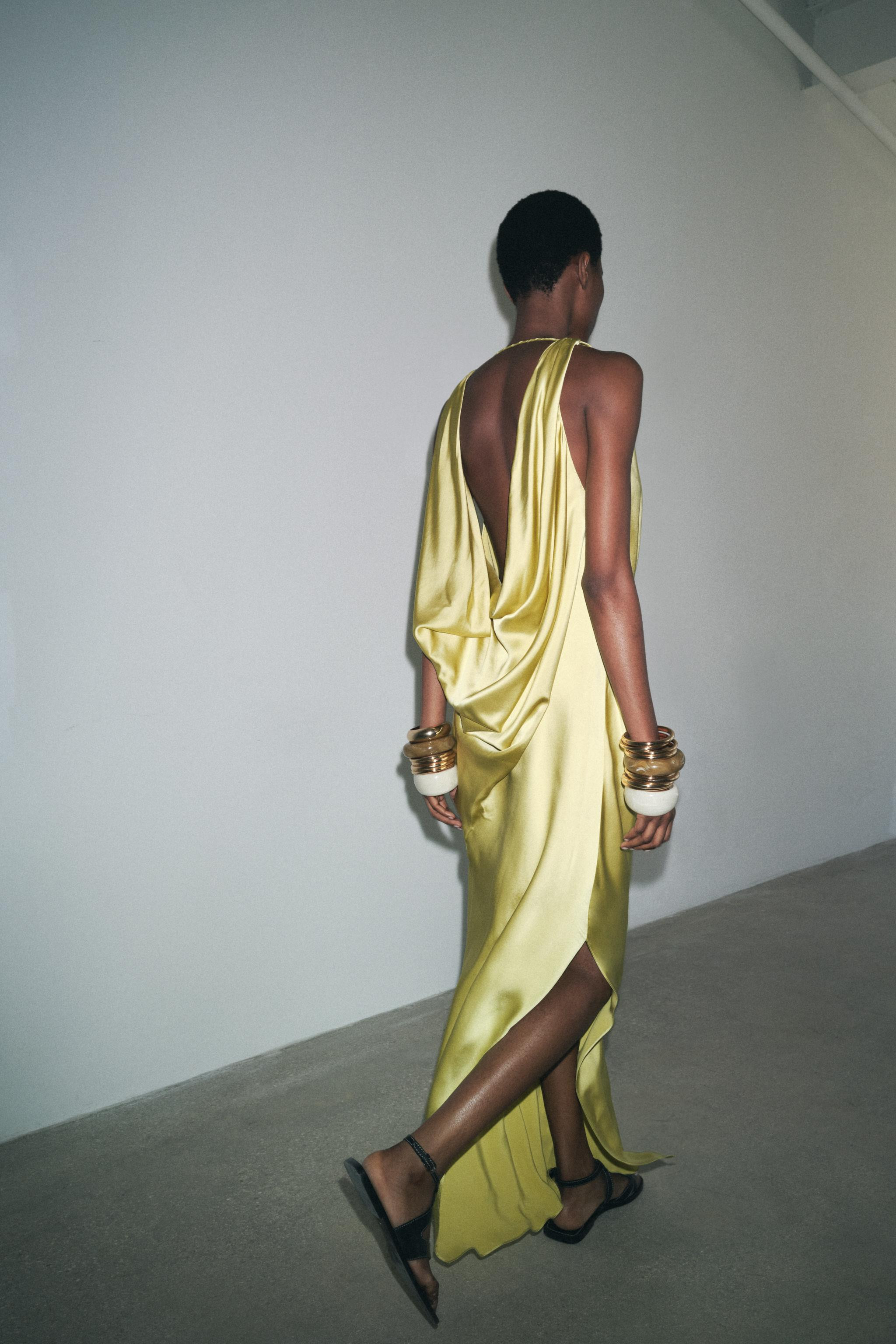 ZW COLLECTION SATIN FLOWY DRESS | Zara US