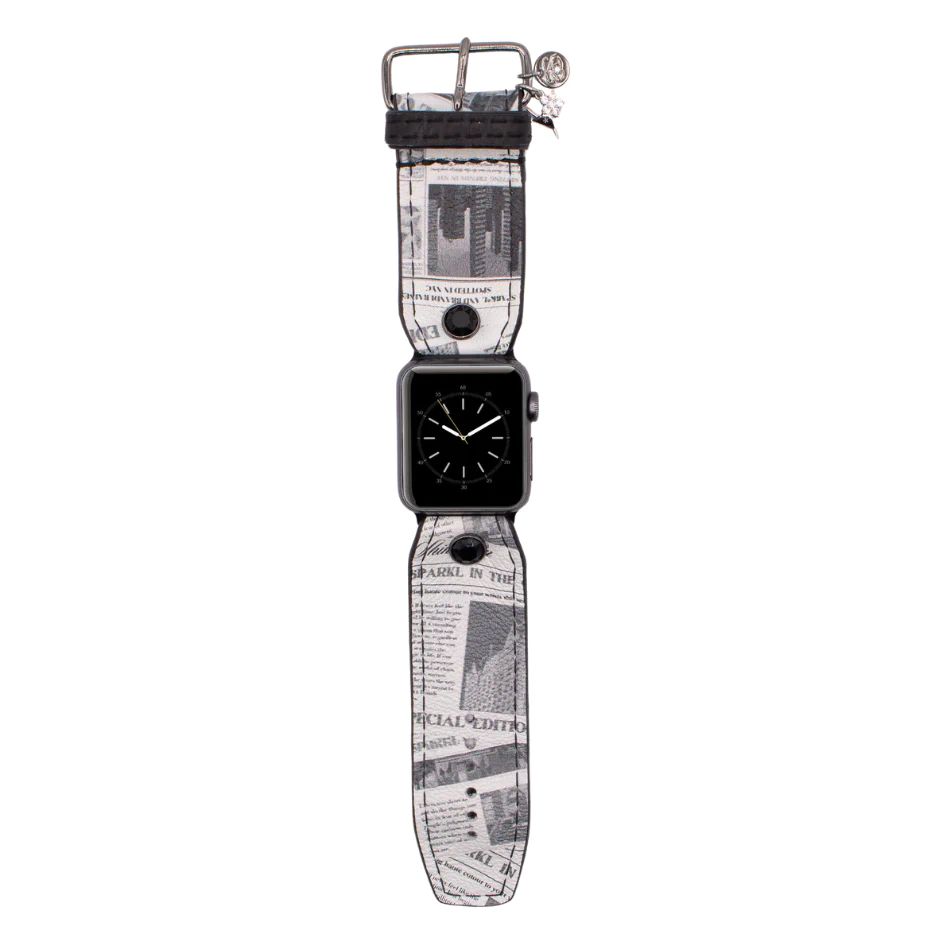Limited Edition - BIG News on White Calfskin Watchband | Spark*l