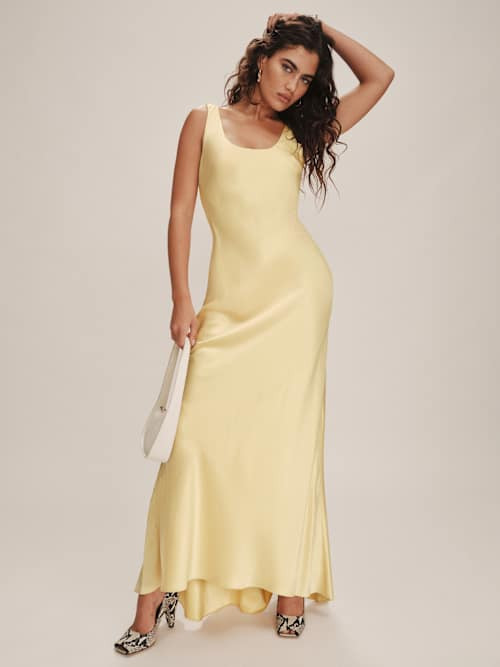 Sapphira Satin Dress | Reformation (Global)