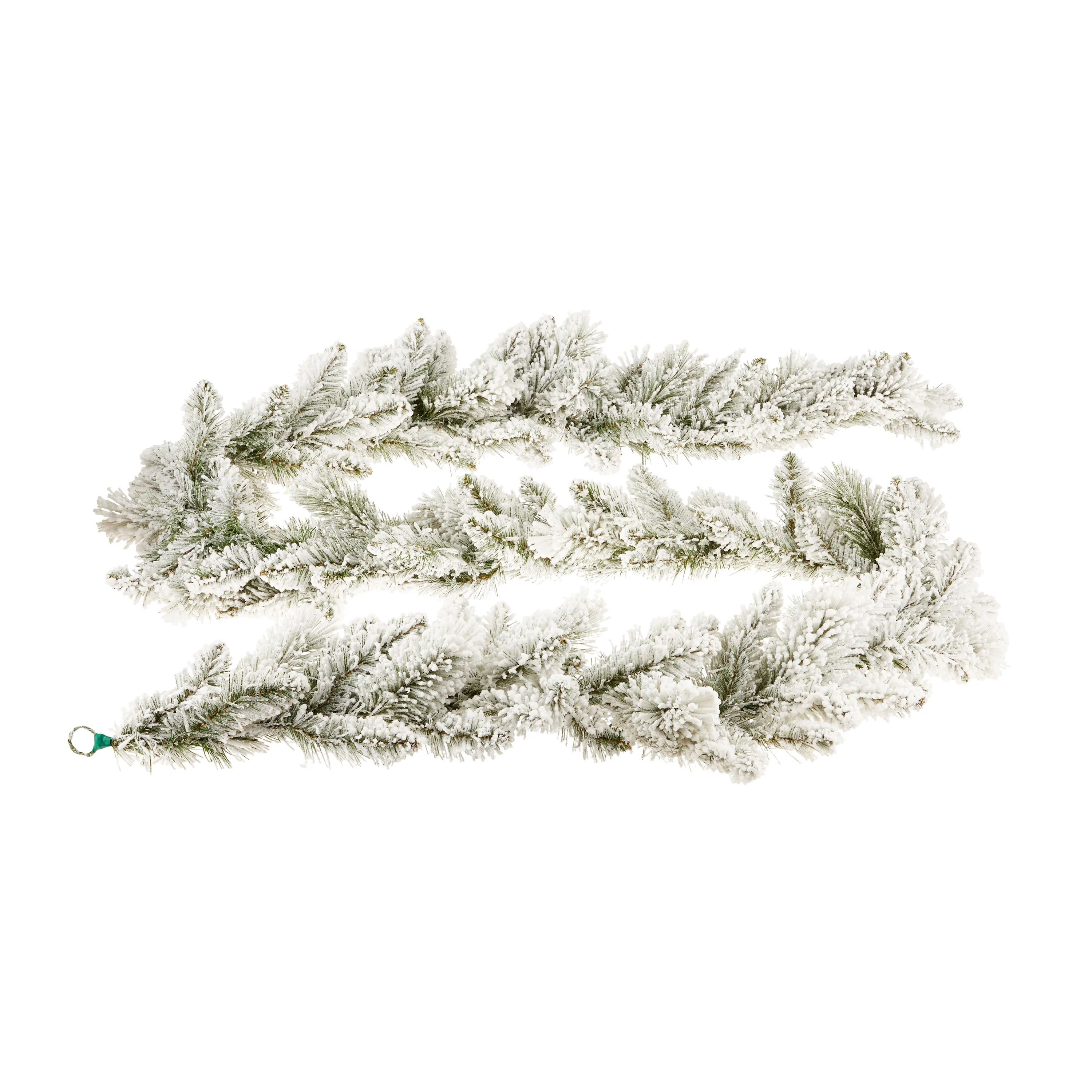 Winter Frost Flocked Unlit Garland, 9 ft, by Holiday Time - Walmart.com | Walmart (US)