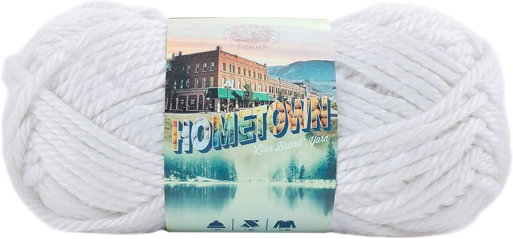 Lion Brand Yarn Hometown Yarn, Bulky Yarn, Yarn for Knitting and Crocheting, 1-Pack, New York Whi... | Amazon (US)