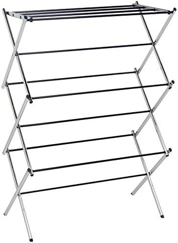 Amazon Basics Foldable Clothes Drying Laundry Rack - Chrome | Amazon (US)