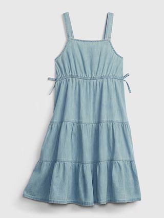 Kids Denim Tiered Tank Dress with Washwell | Gap (US)