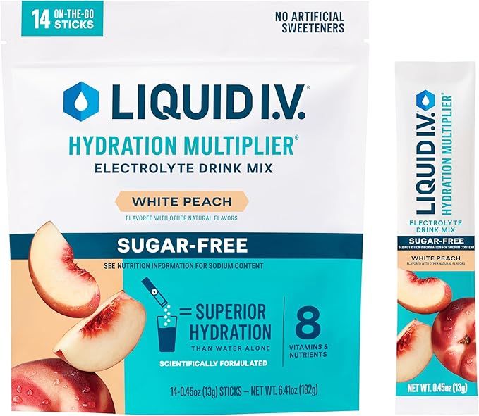 Liquid I.V.® Hydration Multiplier® Sugar-Free - White Peach - Hydration Powder Packets | Electr... | Amazon (US)