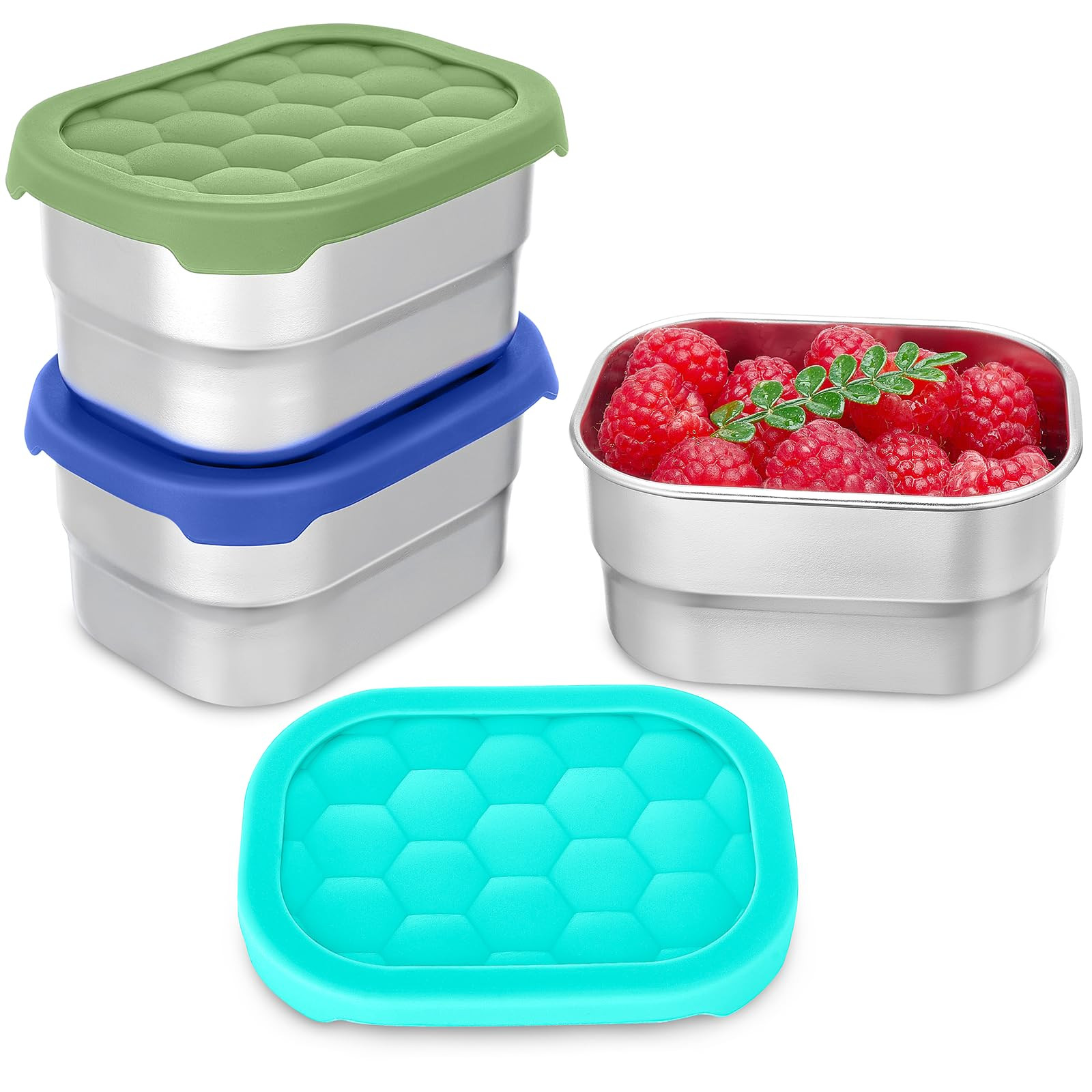 3 Pack Stainless Steel Snack Containers for Kids, 8 oz Easy Open Leak Proof Small Toddler Snack C... | Amazon (US)