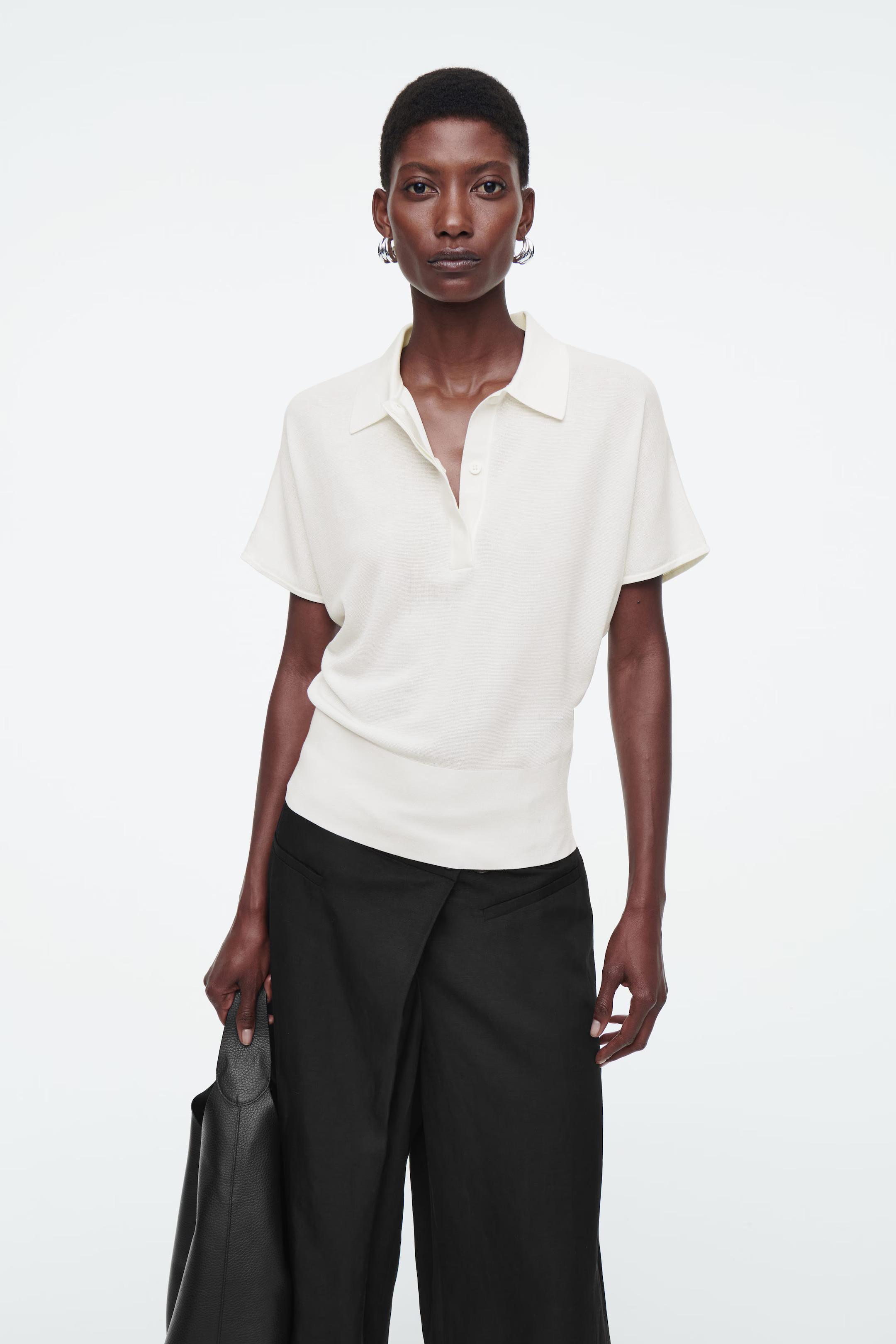 KNITTED POLO SHIRT - CREAM | COS (AU)