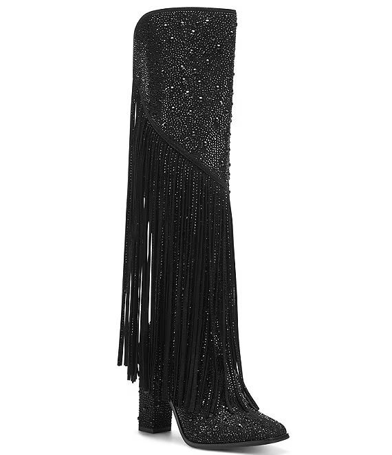 Jessica Simpson Asire Rhinestone Western Fringe Boots | Dillard's | Dillard's