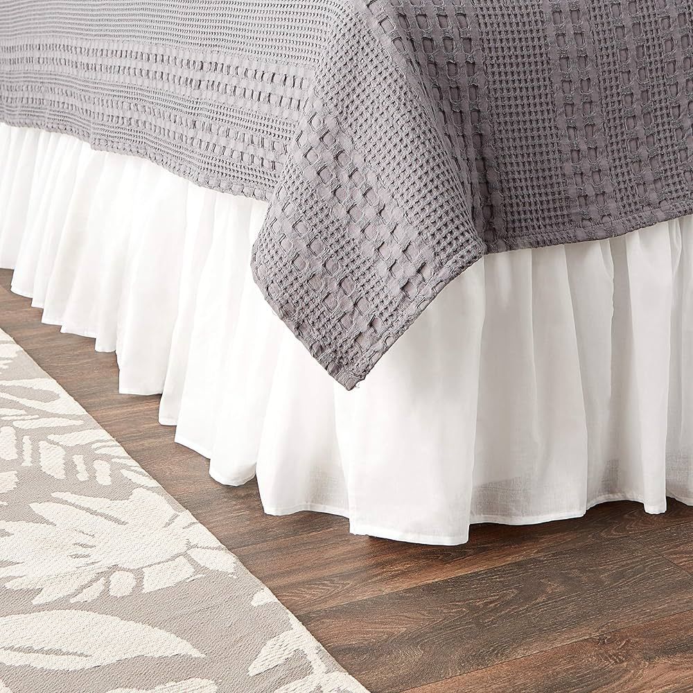 Greenland Home Cotton Voile Dust Ruffle, 18-inch L, White | Amazon (US)