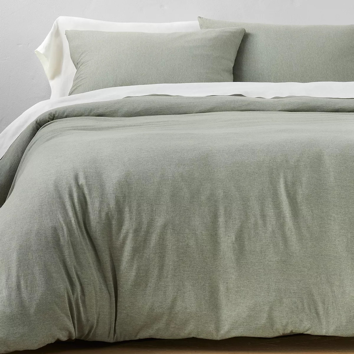 Full/Queen Jersey Duvet Cover & Sham Set Sage Green - Casaluna™: Cotton & Lyocell, Inner Ties, ... | Target