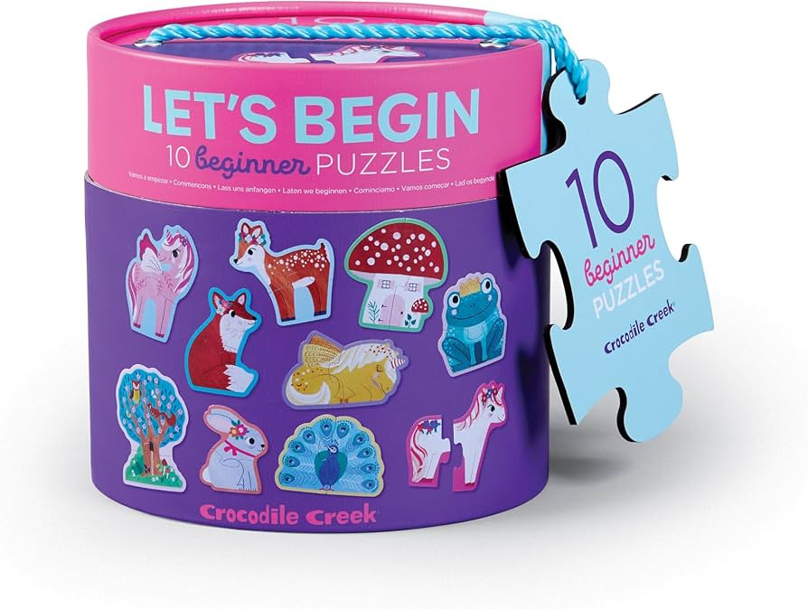 Crocodile Creek Let’s Begin Puzzle - Ten 2-Piece Beginner Puzzles for Ages 2 and Up - Heavy-Dut... | Amazon (US)