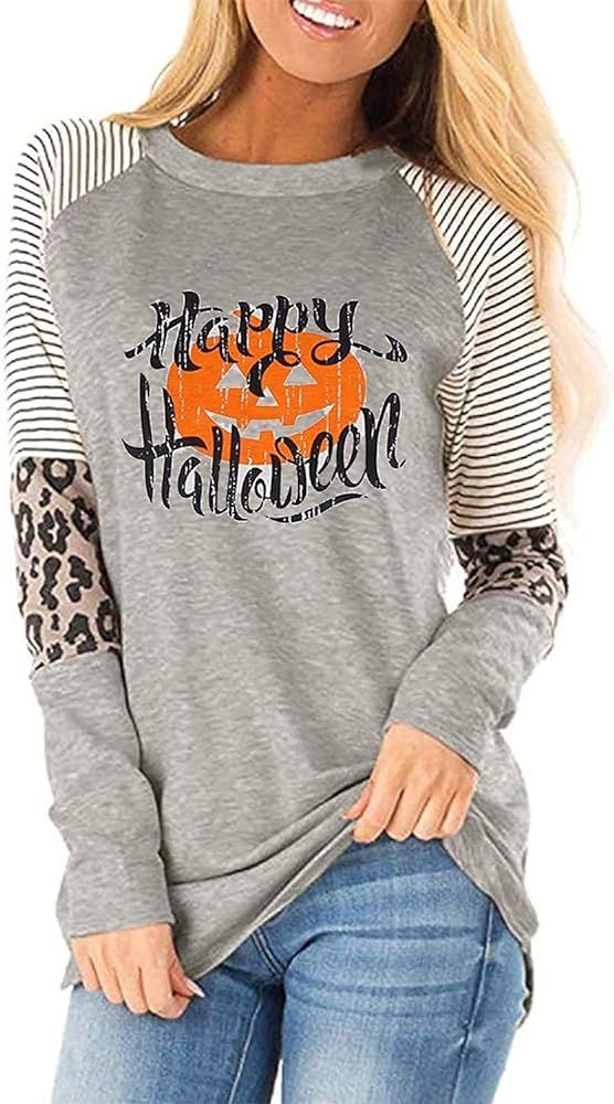 Funny Halloween Shirt for Women Long Sleeve Halloween Raglan Baseball Tee Shirt Top | Amazon (US)
