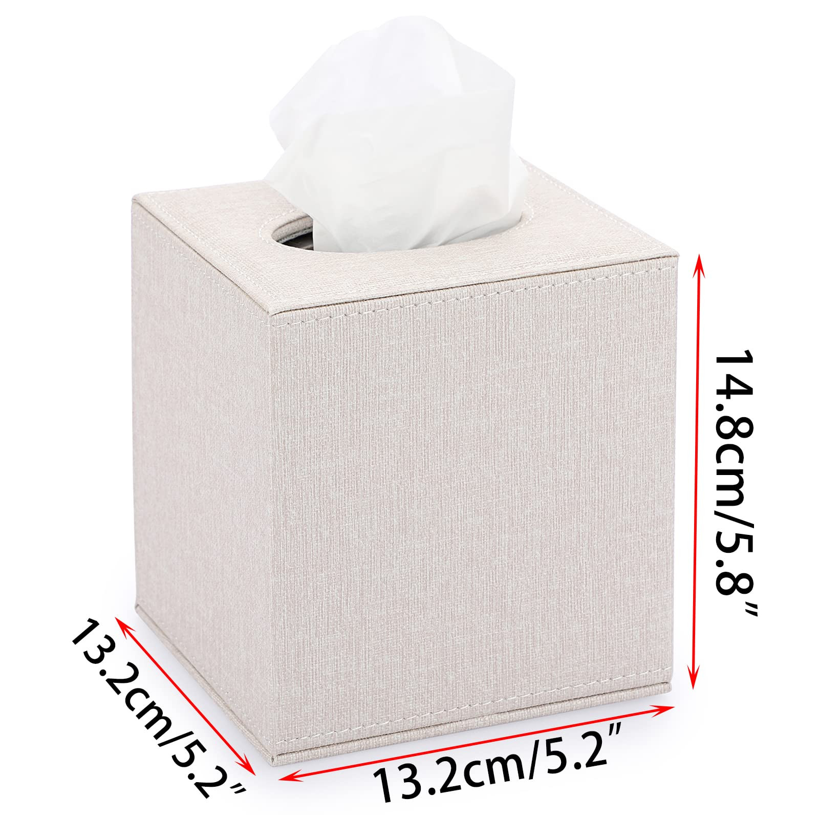 Sumnacon Square Linen Tissue Box Cover - Stylish Cube Tissue Box Holder with Magnetic Bottom, Dec... | Amazon (US)