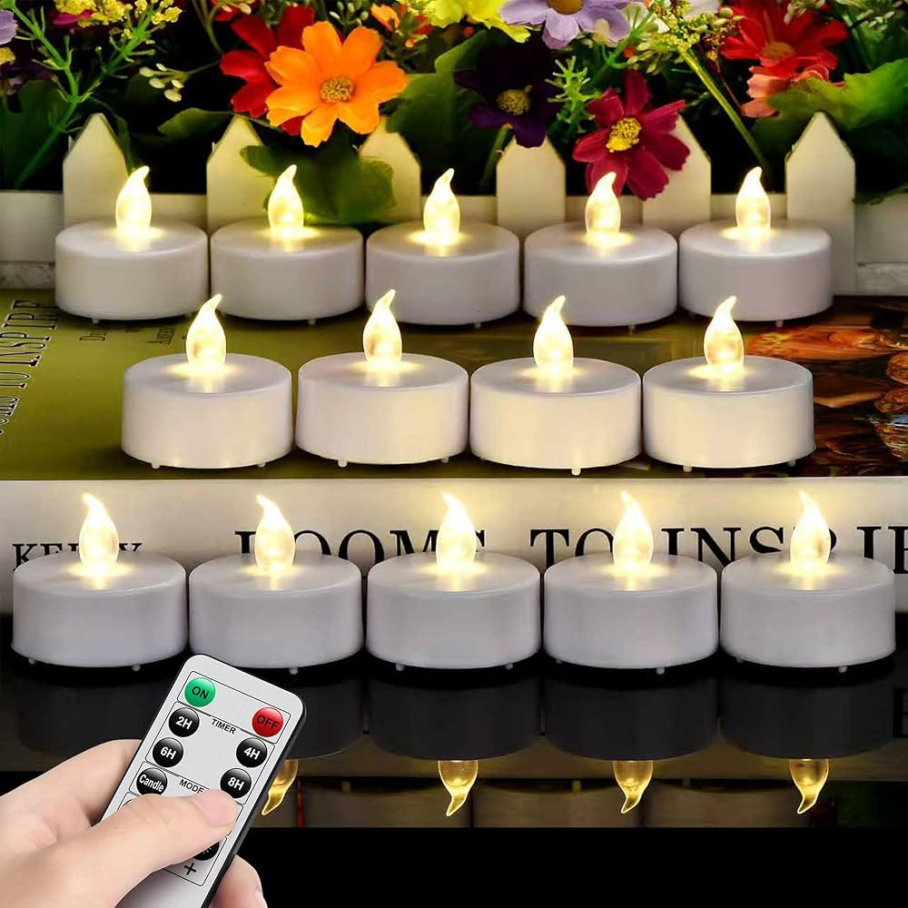 Hanzim Tea Light Candles with Remote Control,Flickering Flameless LED Candle,Long Lasting 400+Hou... | Amazon (US)