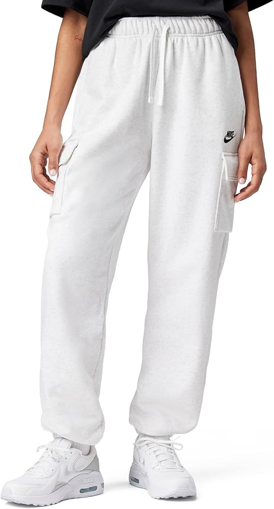 Amazon.com: Nike Women's Sportswear Club Fleece Mid-Rise Oversized Cargo Sweatpants, Birch Heathe... | Amazon (US)