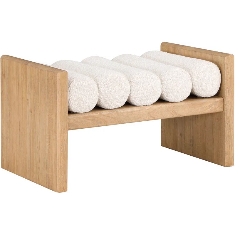 Boucle Fabric Wood Bench | Wayfair North America