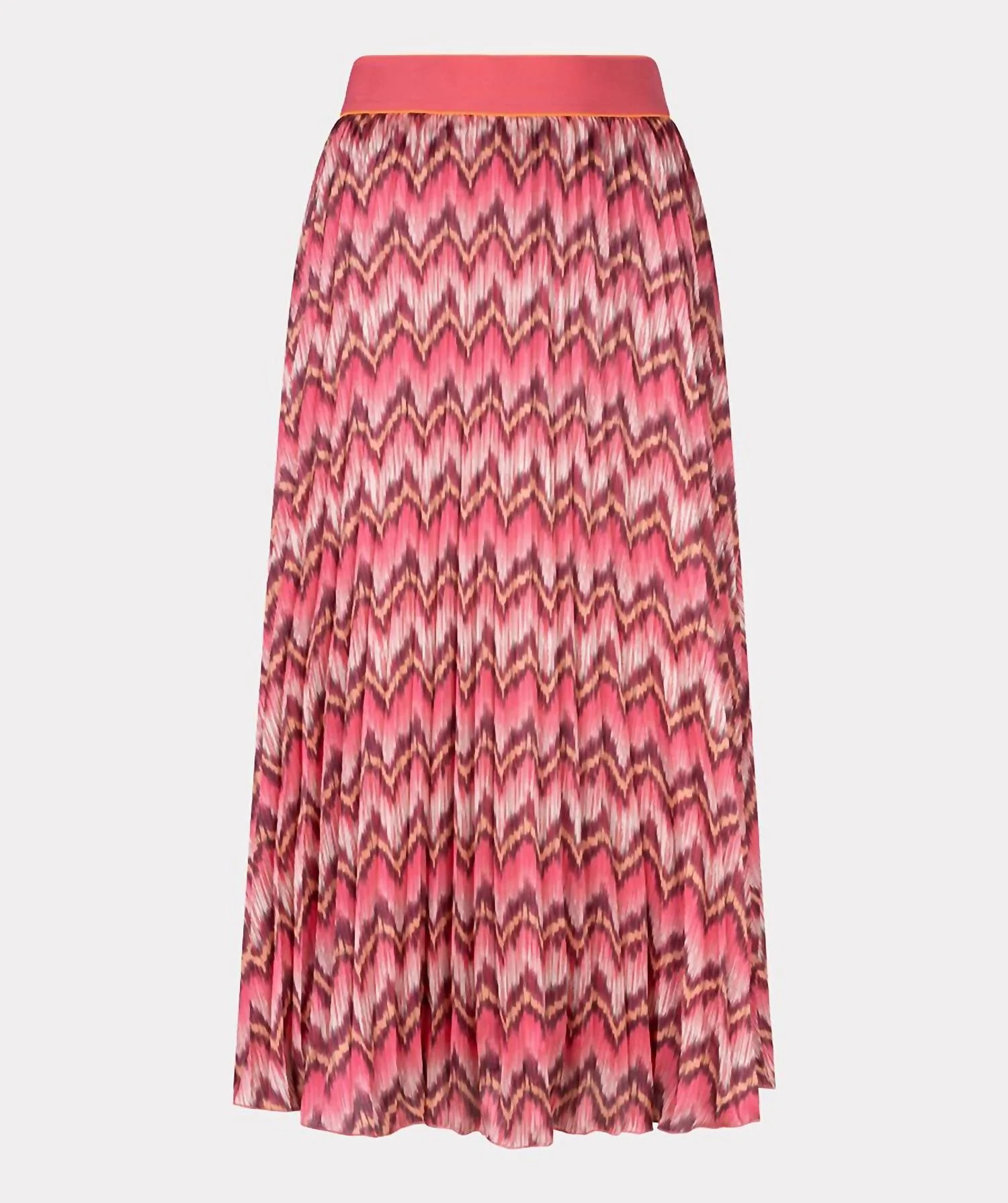 Zig Zag Midi Skirt In Pink Multi | Shop Simon