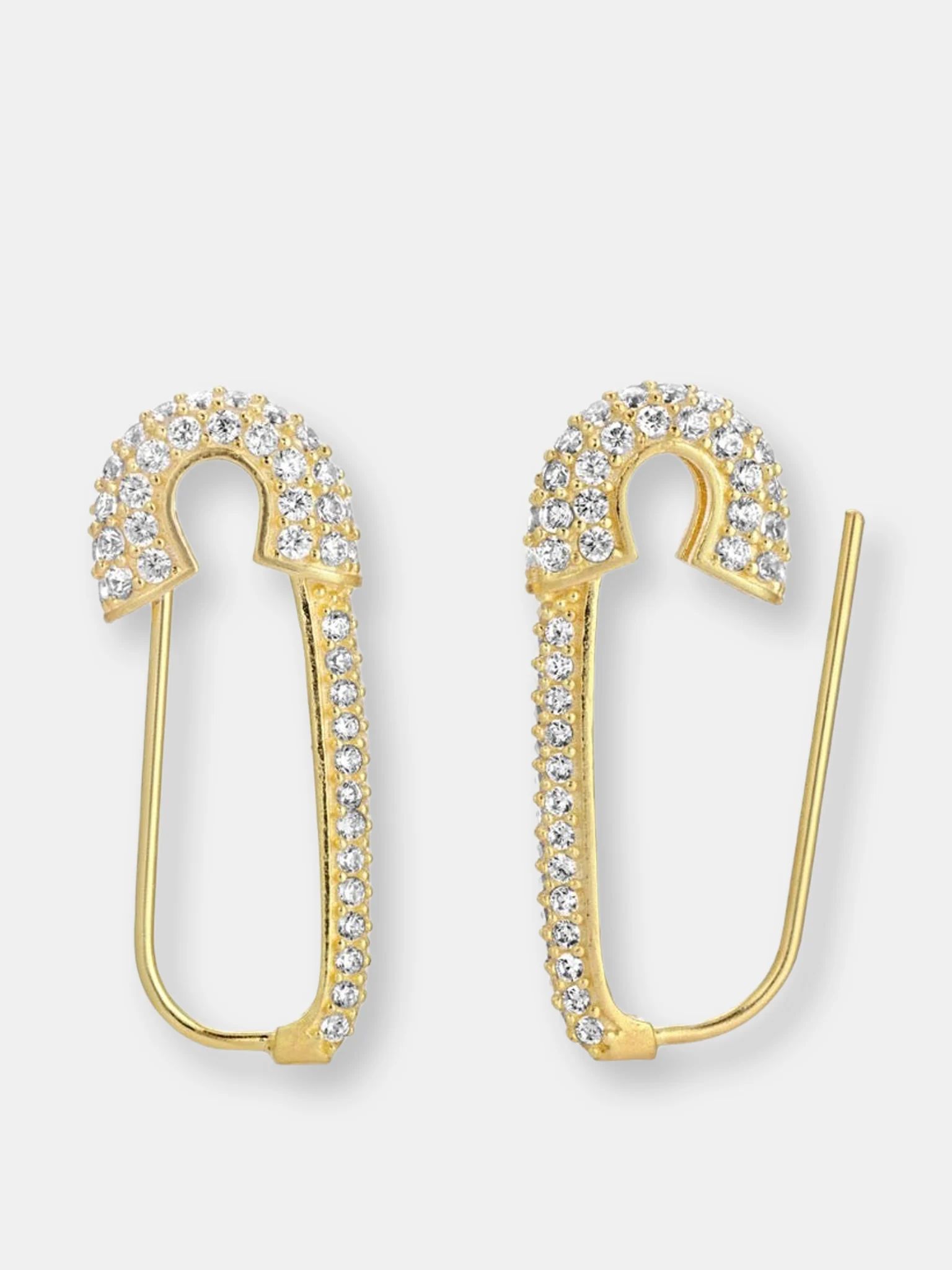 ESSENTIALS JEWELS Safety Pin Earrings | Verishop