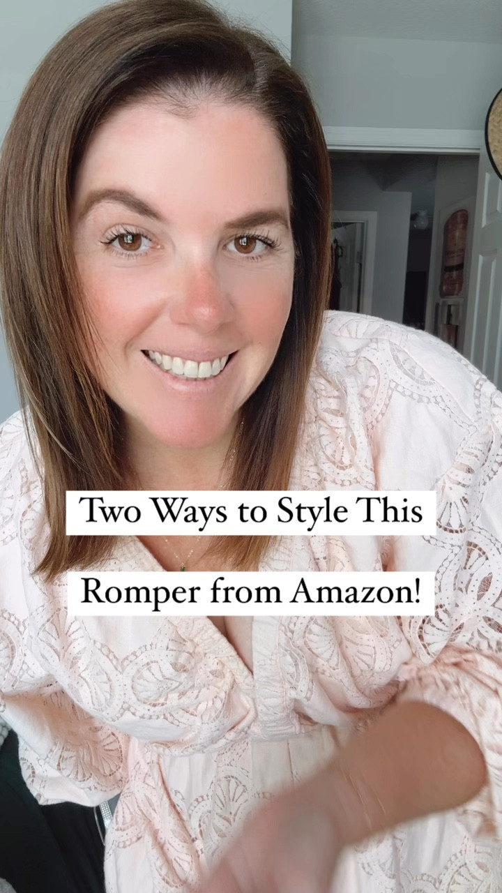 Two ways to style this Amazon romper…which look is your fave?! 

The romper runs big, so size down, it is made of a thick material, but it super comfy and breathable and the romper is under $100! 

#LTKFindsUnder100 #LTKVideo #LTKStyleTip
