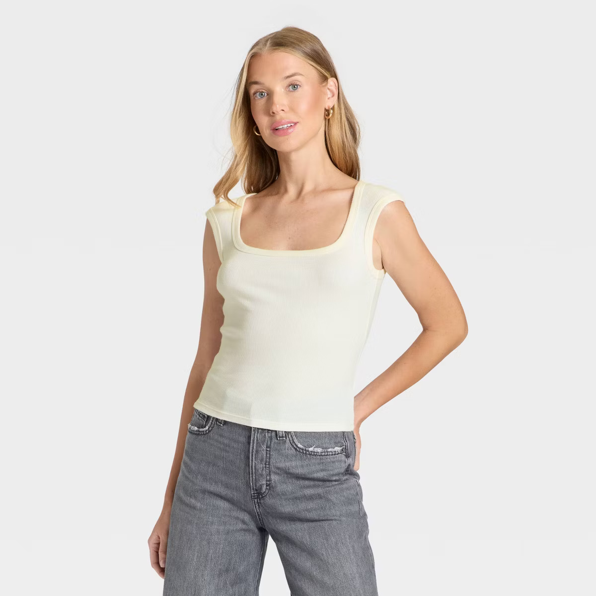Women's Slim Fit Square Neck Ribbed T-Shirt - Universal Thread™ | Target