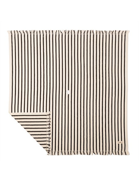 Business & Pleasure Co Beach Blanket -Monaco Black Stripe | David Jones | David Jones (Australia & New Zealand)