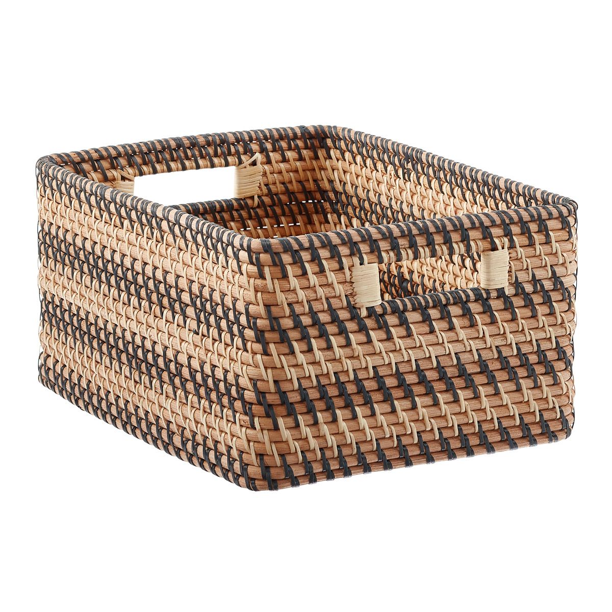 Rattan Curved Bin | The Container Store