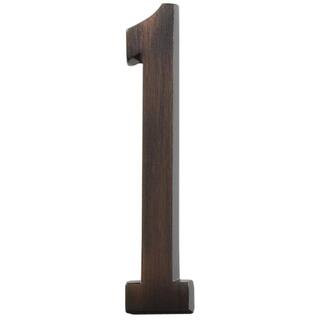 4 in. Aged Bronze Flush Mount Self-Adhesive House Number 1 | The Home Depot