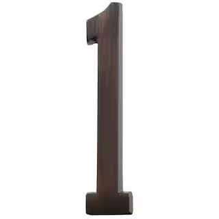 4 in. Aged Bronze Flush Mount Self-Adhesive House Number 1 | The Home Depot