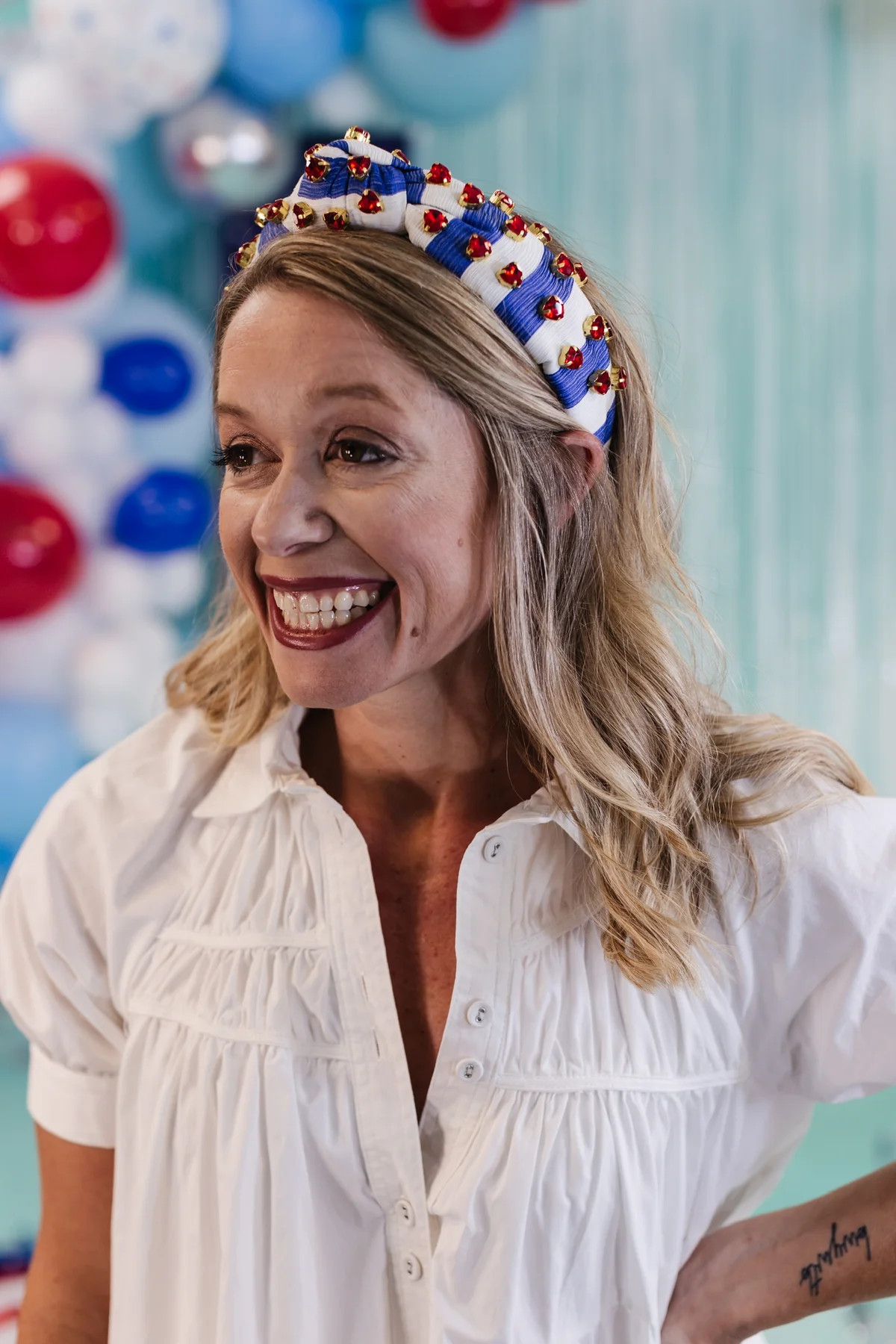 Blue and White Stripes Headband | Shop Dandy Boutique