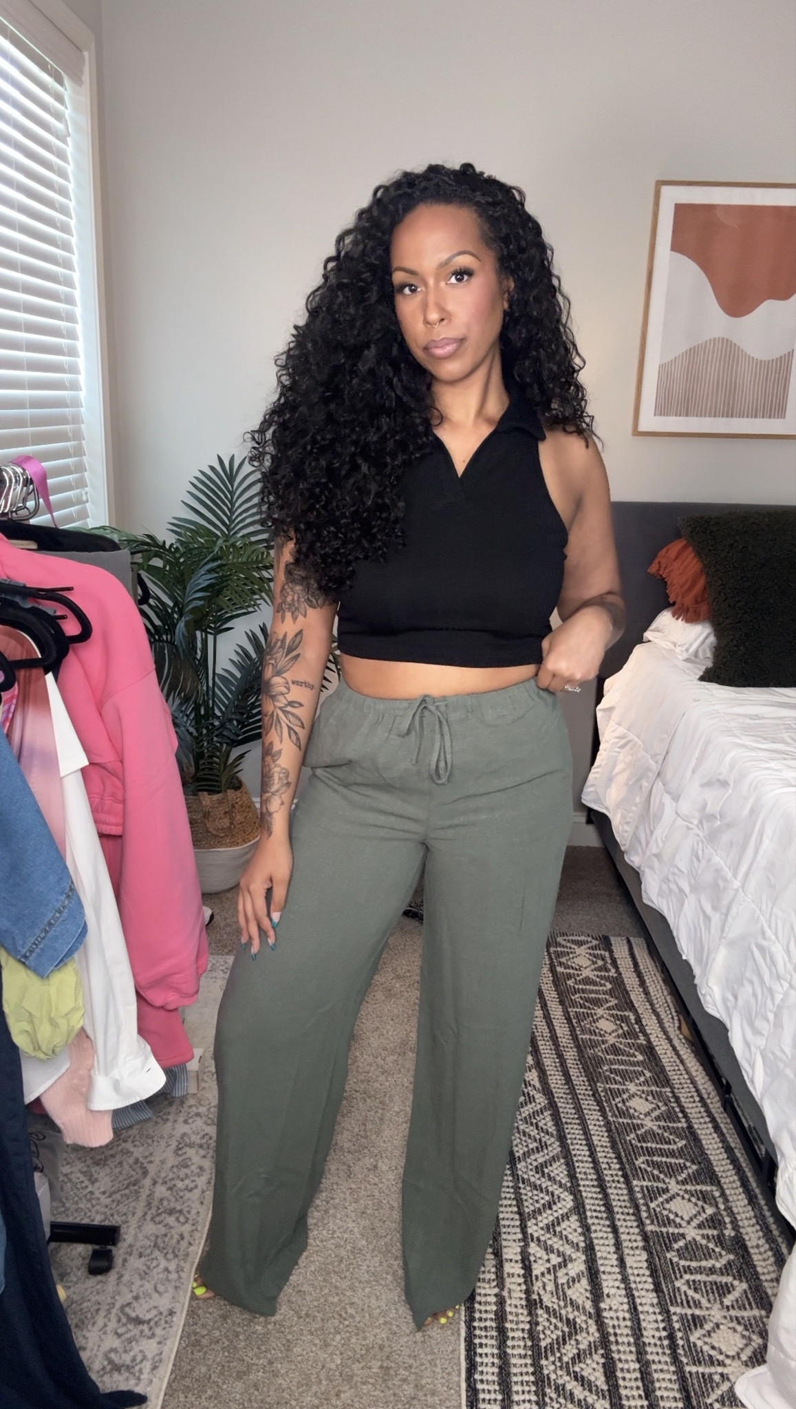 Wearing a large in the top and a size 8 in the pants. The pants run big to me. 

#LTKTall #LTKootd #LTKMidsize