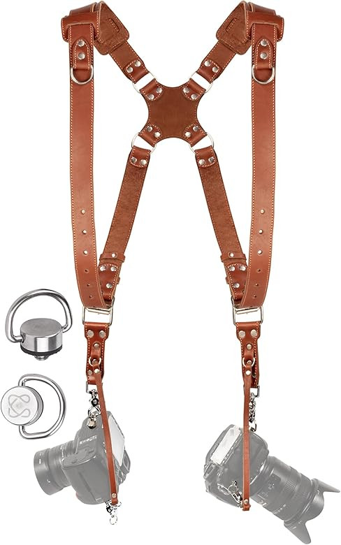 C Coiro Camera Harness for 2 Cameras – Dual Shoulder Leather Camera Strap – Double Camera Har... | Amazon (US)