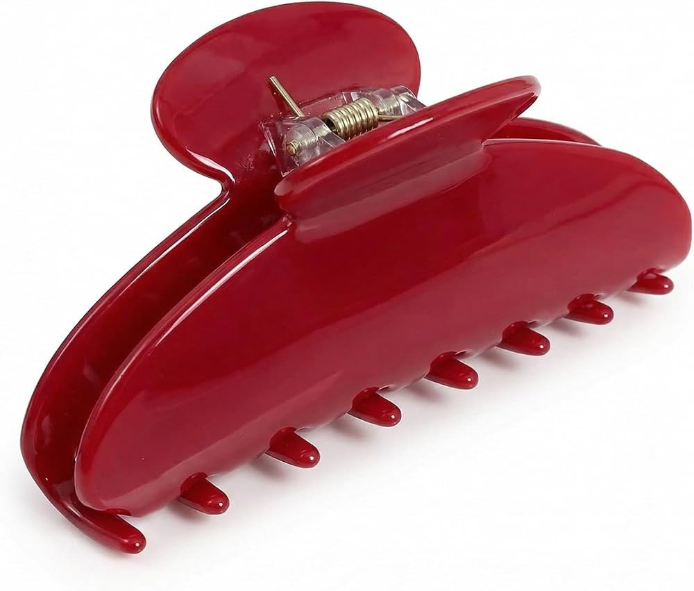 Red Claw Clip, 4 In Large Acetate Hair Clip for Women | Amazon (US)