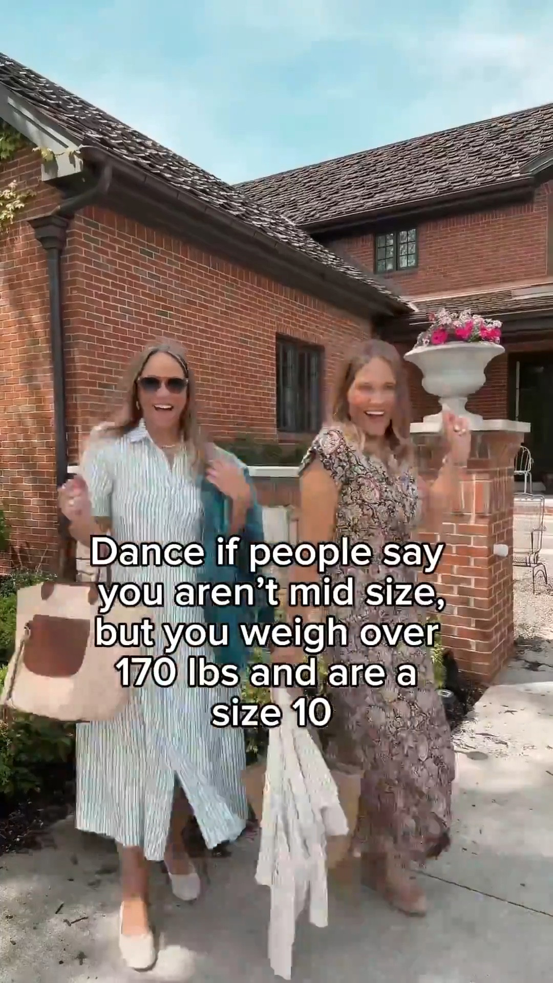 My sister and I love to show you guys what a real size 10 women looks like. 
We are also loving our longchamp purses we got last summer. m

#LTKOver40 #LTKMidsize