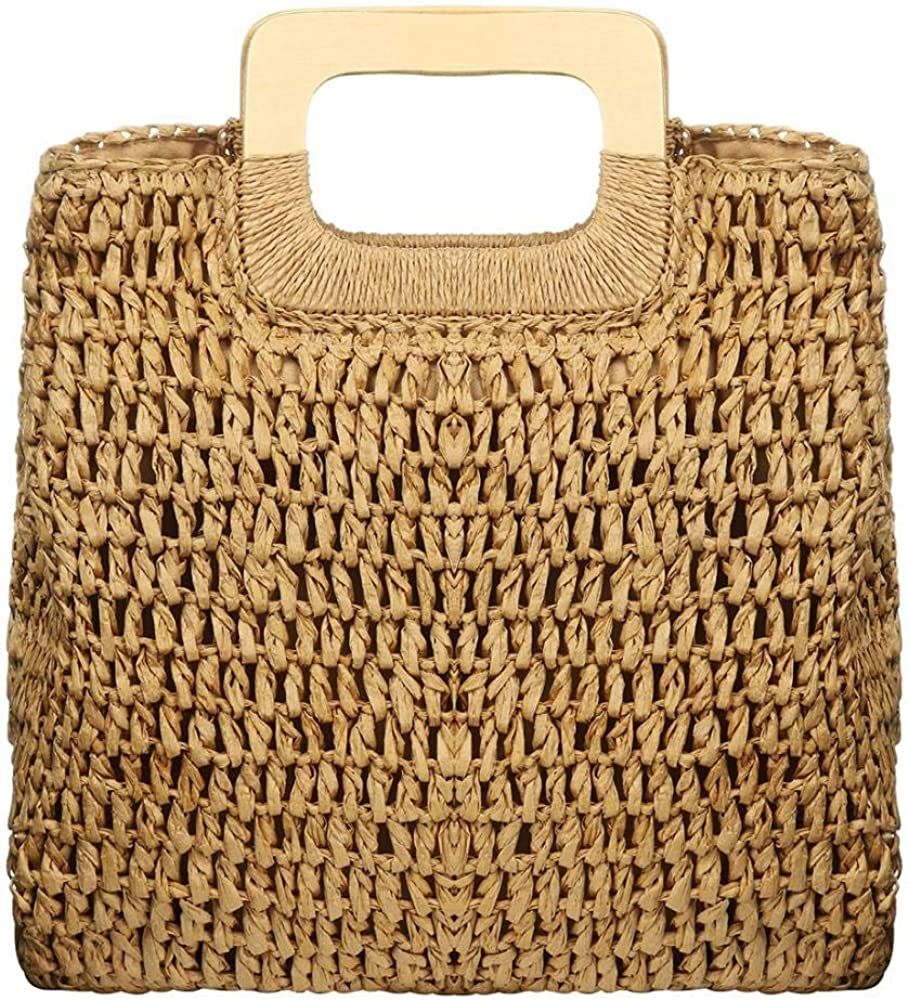 Comeon Natural Straw Bag for Women, Hand Woven Casual Handle Handbags Tote Bag For Daily Use Beac... | Amazon (US)