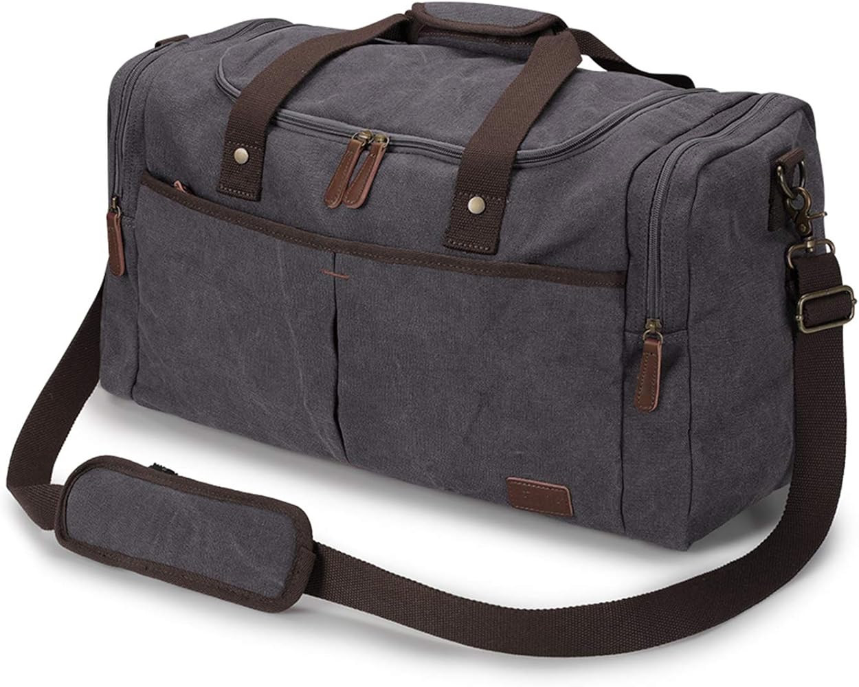 S-ZONE Canvas Duffel Bag for Travel 45L Weekender Overnight Bag with Shoes Compartment for Men (G... | Amazon (US)