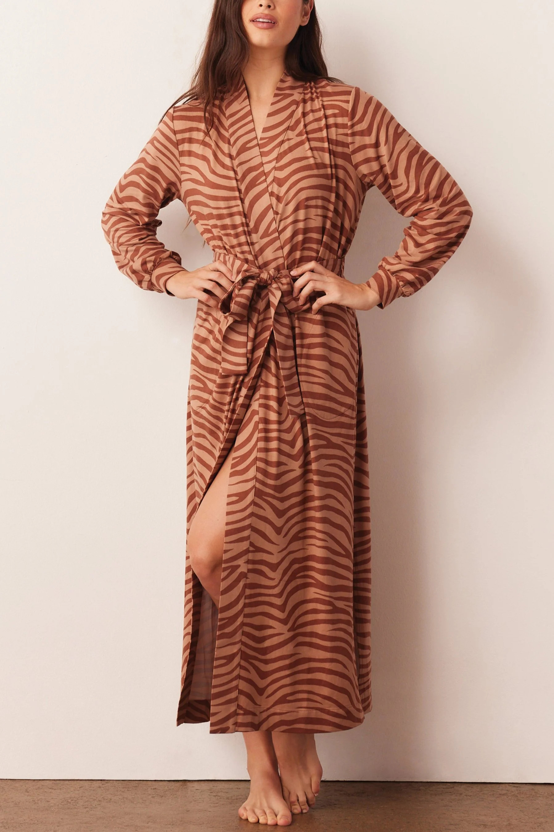 Skyler Banded Long Robe | Bengal | MASONgrey