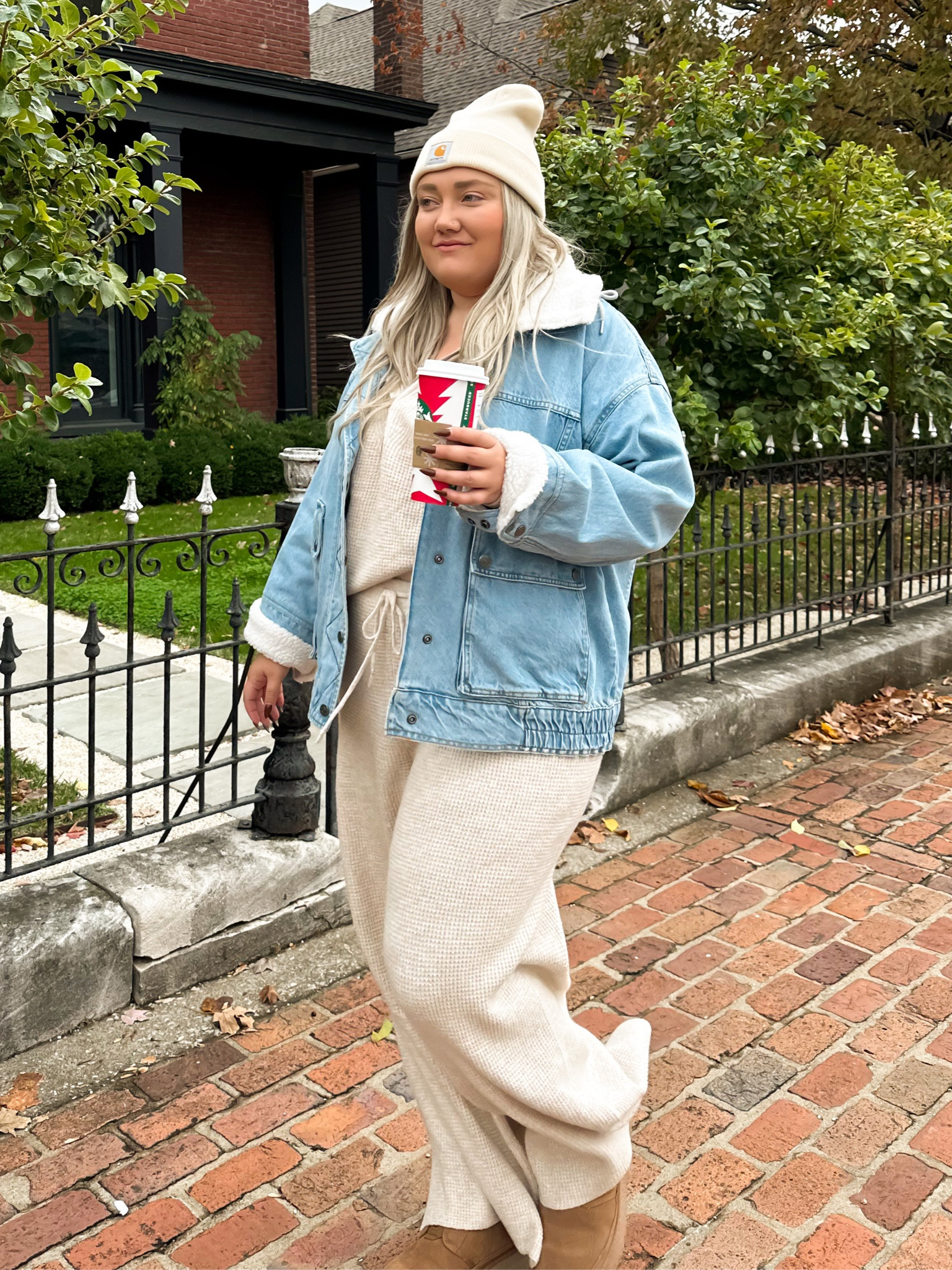 Cozy and comfy winter outfit inspo! XXL in sweater set and XL in denim! 

#LTKstyletip #LTKHoliday #LTKsalealert