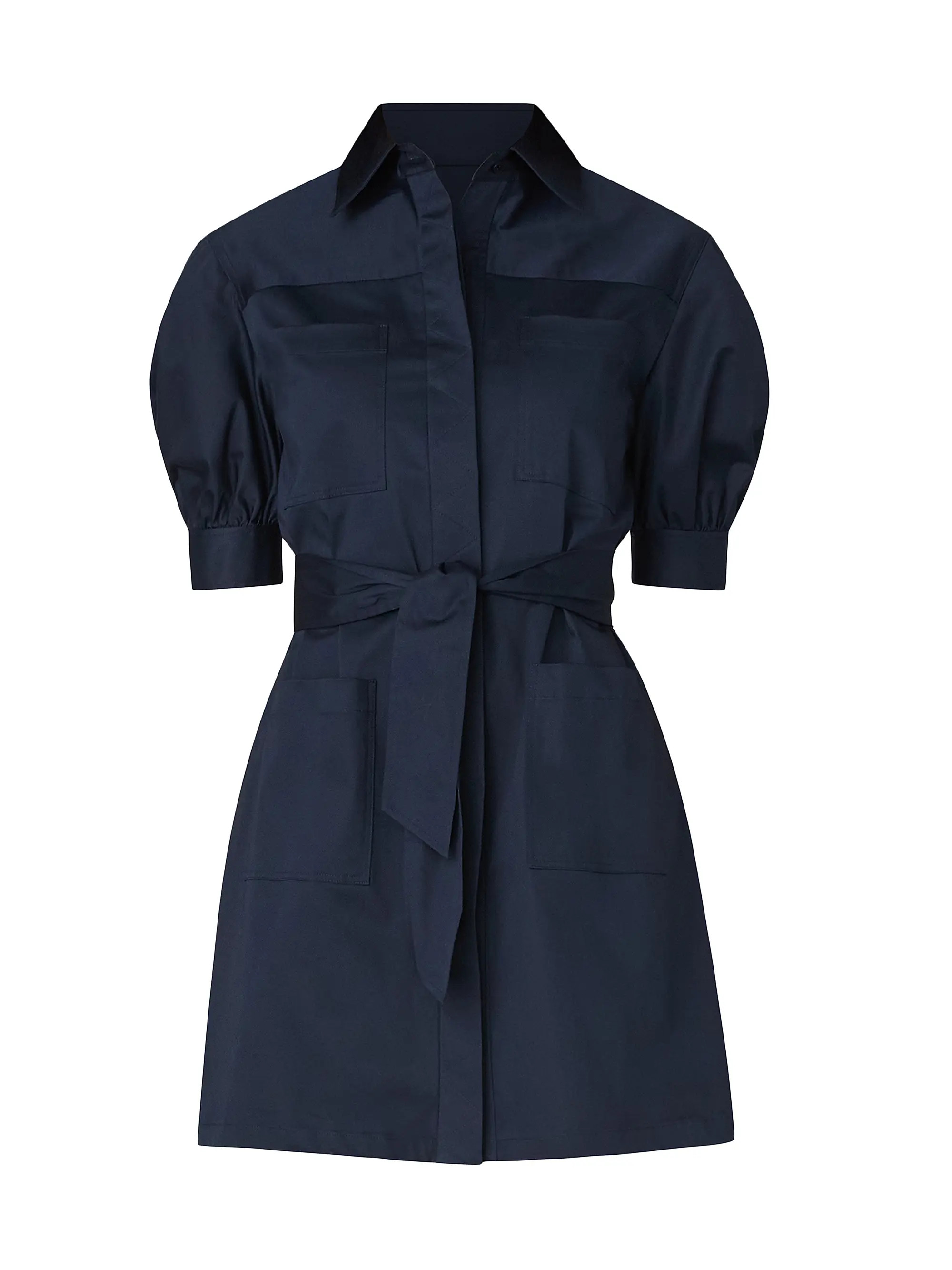 Vince Cotton Sateen Tie-Waist Shirtdress | Saks Fifth Avenue