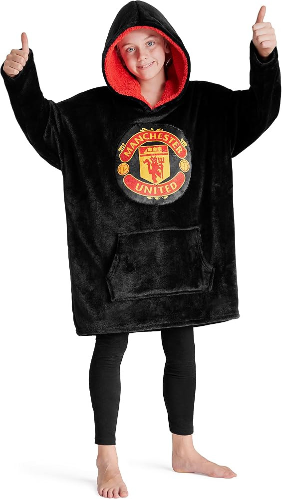 Manchester United F.C. Boys Oversized Fleece Hoodie, Hooded Poncho, Cosy Loungewear - Gifts for B... | Amazon (UK)