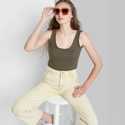 Women's Ruffle Edge Tank Top Bodysuit - Wild Fable™ | Target