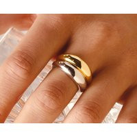 Silver Dome Ring For Men, Gold Women Large Size, Unisex Dome 925 Sterling Silver | Etsy (US)